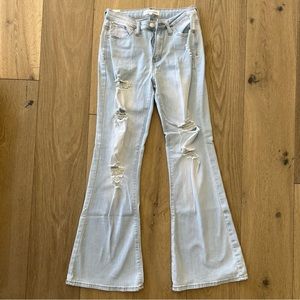Distressed Light Wash Bootcut Jeans